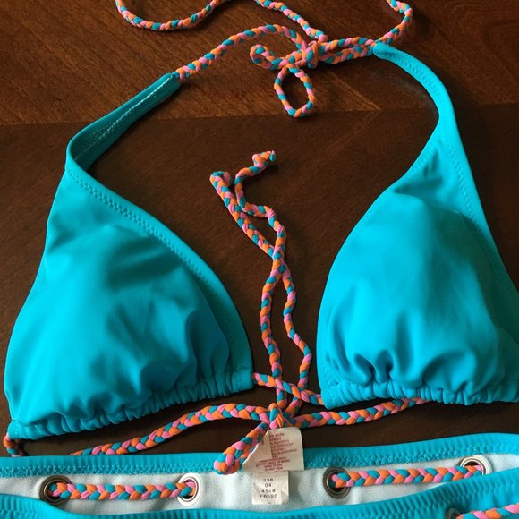 Blue triangle two piece swimsuit size M - Picture 3 of 5